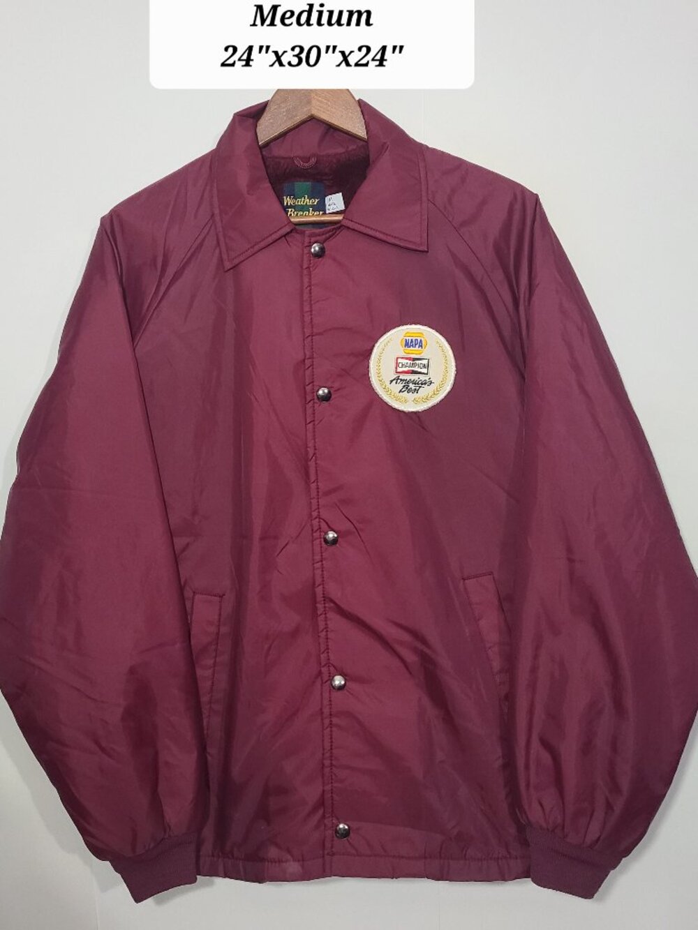 Vtg 80/90s Weather Breaker Napa / Champion America's Best Red Medium Jacket USA